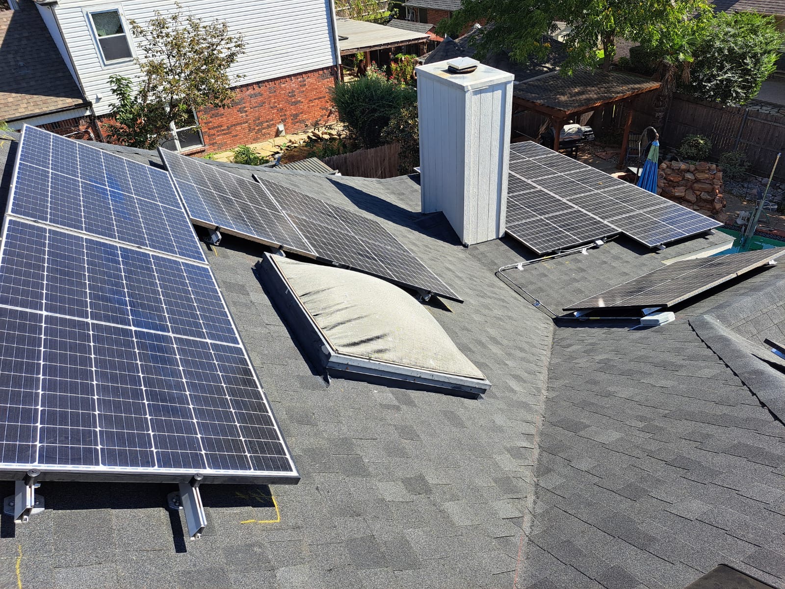 Solar panel on roof of house